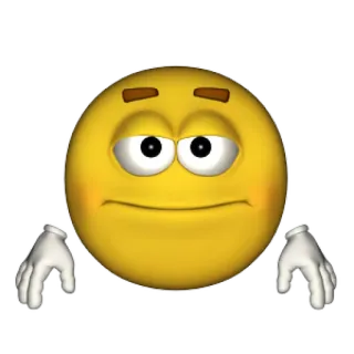 😐 Emoji, Giallo, Annoiato, Mani, Espressione, Emoticon, Personaggio whatsapp sticker