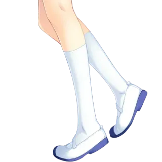 👙 shoes, socks, legs, anime, white whatsapp sticker