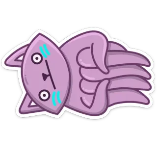 😭 cat, animal, cute, sticker, cartoon, purple telegram sticker