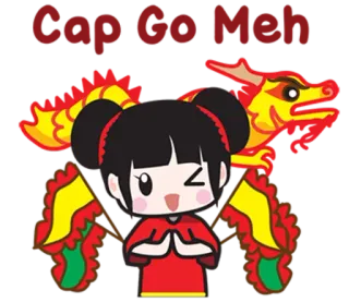 🙏 Cap Go Meh Chinesisches Neujahr, Drache, Festlich, Gruß telegram sticker