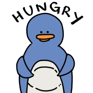 😋 pingouin, mignon, animal, dessin animé, bleu, aviaire, oiseau telegram sticker