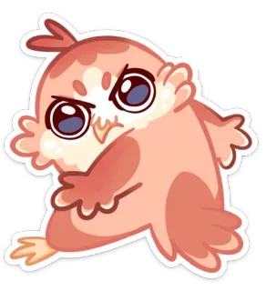 😠 милый, сова, наклейка, мультик, животное, птица, смешной telegram sticker