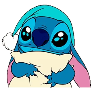 🥱 Stitch Lilo & Stitch stitch, lilo và stitch, dễ thương, buồn ngủ, gối, phim hoạt hình telegram sticker