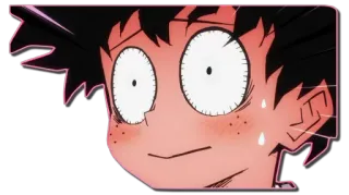 😳 Izuku Midoriya My Hero Academia アニメ, 漫画, 僕のヒーローアカデミア, デク, 緑谷出久, 衝撃 telegram sticker