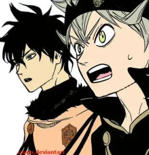 😯 Asta Black Clover anime, manga, fantasy, wizard, Asta, Yuno whatsapp sticker