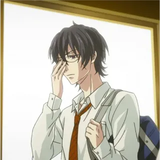 👓 anime, óculos, masculino, personagem, estudante telegram sticker