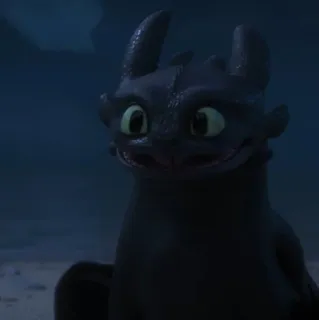 😀 Toothless How to Train Your Dragon มังกร, สีดำ, น่ารัก, สัตว์, ไนท์ฟิวรี่ whatsapp sticker