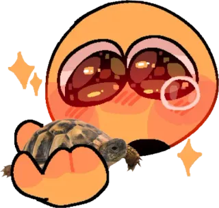 🐢 Emoji, Tartaruga, Animal, Fofo, Brilhos, Olhos vermelhos whatsapp sticker
