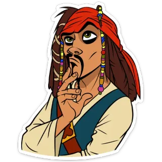 🤔 Jack Sparrow Pirates of the Caribbean pirate, cartoon, character, movie, parody, funny telegram sticker