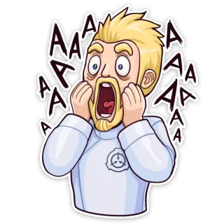 😱 AAAA scared, scream, scientist, aaa, horror, shocked telegram sticker