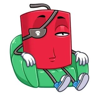 😕 Dinamite, Desenho animado, Pirata, Bomba, Perigoso, Explosivo whatsapp sticker
