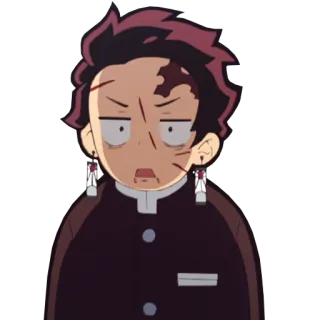 😐 Tanjiro Kamado Demon Slayer 애니메이션, 악마, 캐릭터, 만화, 탄지로, 카마도 telegram sticker