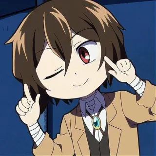 👘 Dazai Osamu Bungou Stray Dogs Anime, Chibi, Dazai Osamu, Bungou Stray Dogs, Charakter, Manga telegram sticker