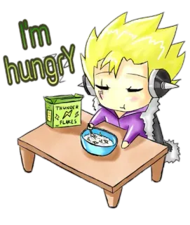 😋 Im hungry アニメ, アニメ, シリアル, お腹すいた, 食べ物, 可愛い whatsapp sticker