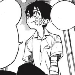 🍚 anime, manga, character, bandage, school uniform, boy telegram sticker