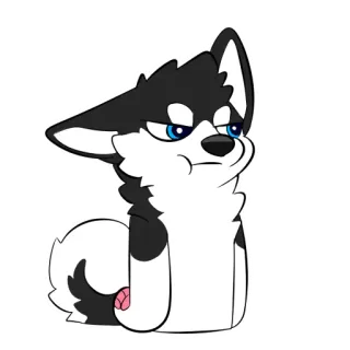 😒 cachorro, husky, desenho animado, filhote, animal telegram sticker