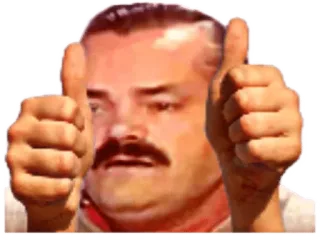 👍 man, thumbs up, approval, positive, mustache telegram sticker
