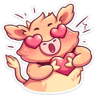 😍 동물, 사랑, 하트, 귀여운, 만화, 스티커 telegram sticker