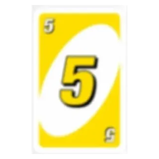 💟 UNO 5 juego de cartas, UNO, número, amarillo telegram sticker