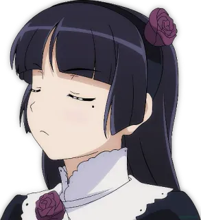 😤 Anime, Chica, Rosa, Retrato, Elegante, Mujer telegram sticker