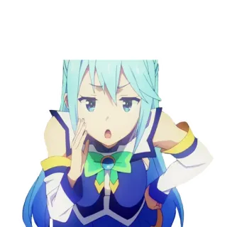 🤐 Aqua Konosuba Anime, Personaje, Aqua, Konosuba, Dibujos animados telegram sticker