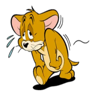 😬 Jerry Mouse Tom and Jerry cartone animato, topo, triste, in lacrime, animazione whatsapp sticker