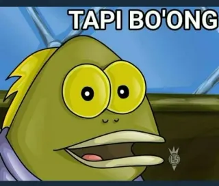 😀 TAPI BO'ONG 海绵宝宝, 鱼, 表情包, 卡通, 搞笑 whatsapp sticker