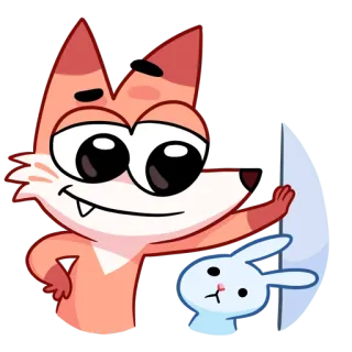 😏 fox, rabbit, cute, animal telegram sticker