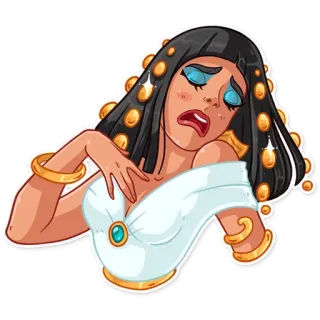 😖 Cleopatra Cleopatra, mesir, ratu, kuno, emas, perhiasan telegram sticker