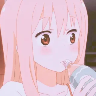 🍡 anime, girl, drinking, cute, illustration telegram sticker