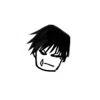 🙂 アニメ, 漫画, スケッチ, 顔, キャラクター, 怒り telegram sticker