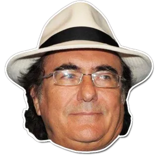 😑 Al Bano italienisch, sänger, promi, mann, hut, brille whatsapp sticker