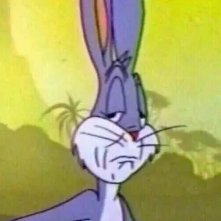 😕 Bugs Bunny dessin animé, lapin, Looney Tunes, classique, drôle telegram sticker