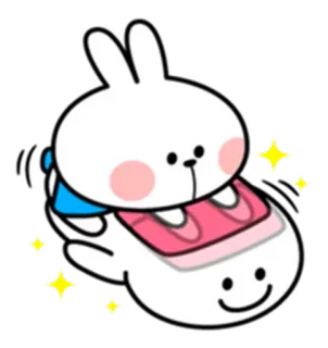 😵 かわいい, うさぎ, ウサギ, カワイイ, 動物 telegram sticker