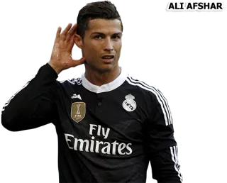 ⚽ Cristiano Ronaldo ALI AFSHAR sepak bola, football Amerika, olahraga, atlet, Cristiano Ronaldo, Real Madrid telegram sticker