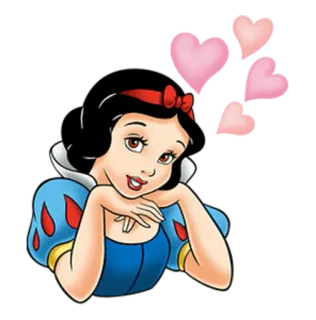 💕 Snow White disney, princess, cartoon, hearts telegram sticker