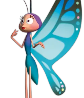 🦋 бабочка, мультфильм, милый, крылья, персонаж whatsapp sticker