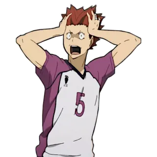 😱 Satori Tendō Haikyu!! Аниме, Персонаж, Спорт, Волейбол, Сатори Тендо, Haikyuu telegram sticker