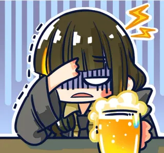 🍺 Anime, Bier, verärgert, Trinken whatsapp sticker
