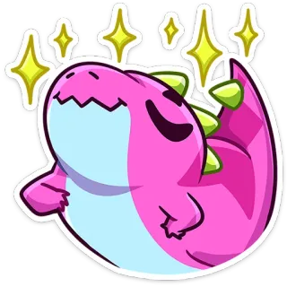 ☺️ dinosaur, cartoon, cute, pink, sparkles telegram sticker