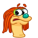 😨 Cartoon, Figur, Lustig, Blödsinnig, Orange Haare, Verrückt whatsapp sticker