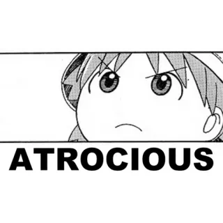 🍀 ATROCIOUS atroz, anime, mangá, expressão, chateado, zangado whatsapp sticker