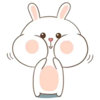 😁 coelho, fofo, animal, desenho animado, kawaii whatsapp sticker