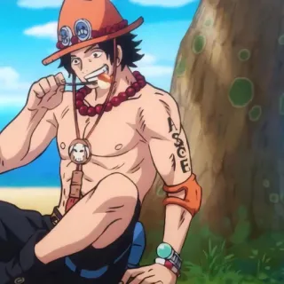 😋 Ace One Piece Anime, One Piece, Ace, Personnage, Homme, Dessin animé telegram sticker