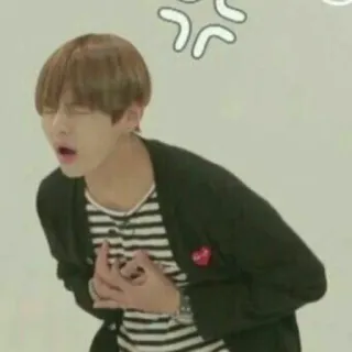🎭 V kpop, bts, réaction, frustré, contrarié, chanteur, idole telegram sticker