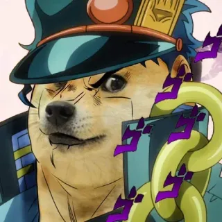 😎 Jotaro Kujo JoJo's Bizarre Adventure doge, jojo, 动漫, 狗, 承太郎, JOJO的奇妙冒险 telegram sticker