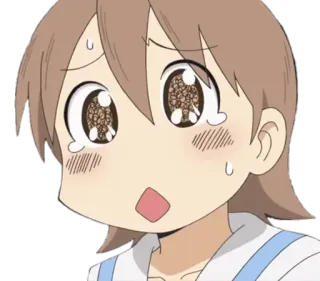😭 Yuko Aioi Nichijou Anime, Cartone animato, Scioccato, Spaventato, Nichijou, Yuko Aioi telegram sticker