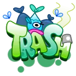 🤮 TRASH Müll, Abfall, Cartoon, Aufkleber whatsapp sticker