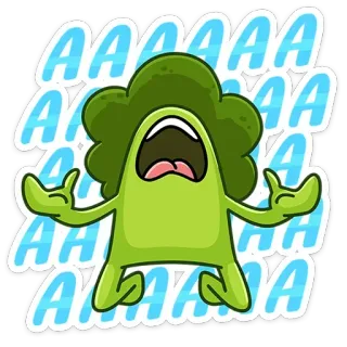 😱 AAAAAAA monstro verde, gritando, desenho animado, engraçado, monstro, gritando, personagem, emocional whatsapp sticker