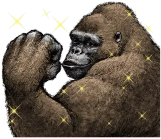 💪 горилла, обезьяна, животное, сильный, блеск, мускул whatsapp sticker